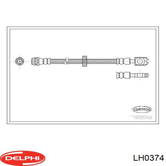 LH0374 Delphi шланг тормозной передний