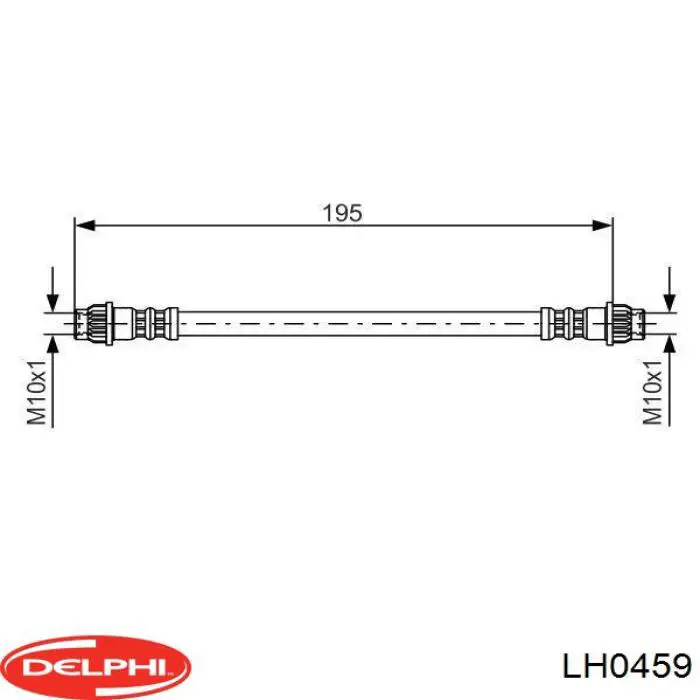 LH0459 Delphi шланг тормозной задний