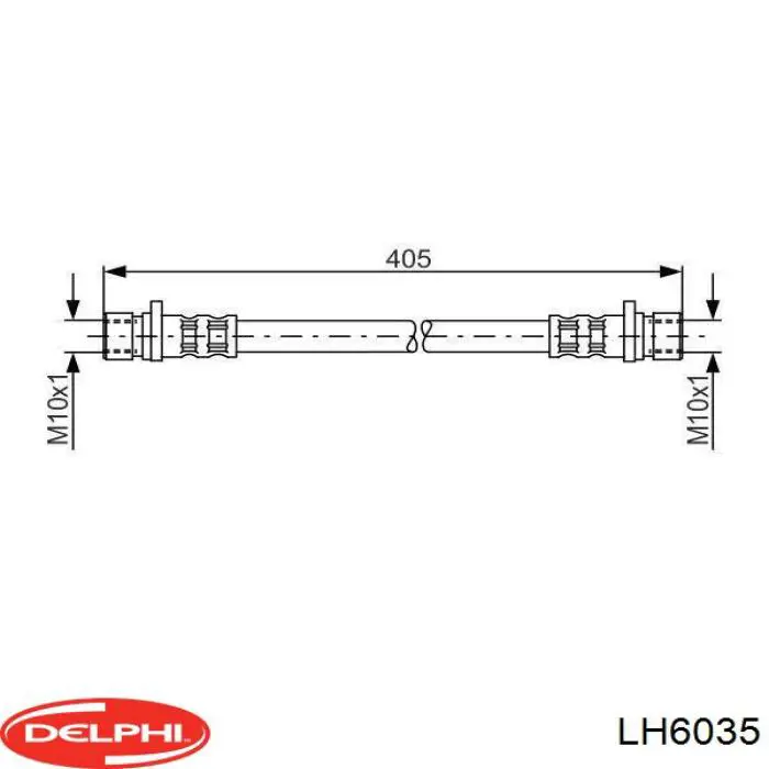 Задний тормозной шланг LH6035 Delphi