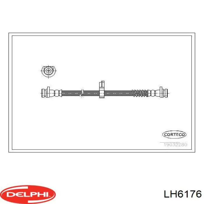 LH6176 Delphi шланг тормозной задний