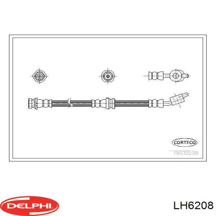 Шланг тормозной передний правый LH6208 Delphi