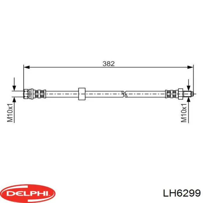 Задний тормозной шланг LH6299 Delphi