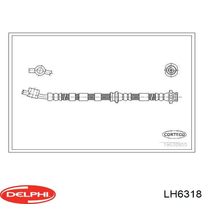 Шланг тормозной передний левый LH6318 Delphi