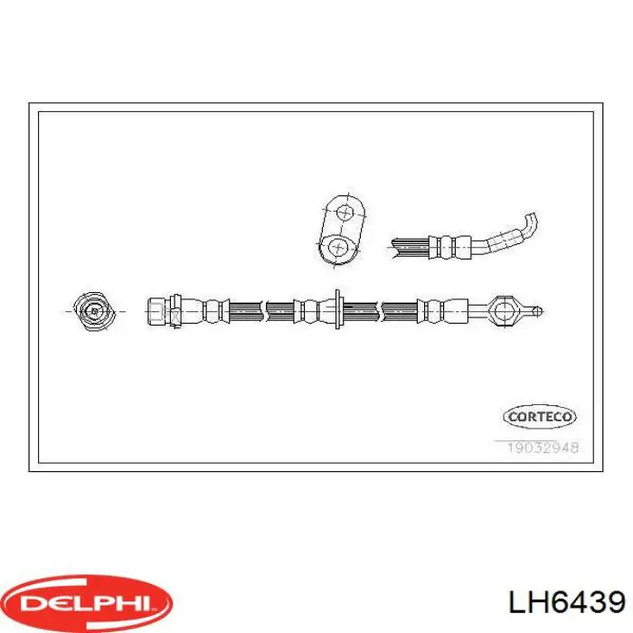 Шланг тормозной передний правый LH6439 Delphi