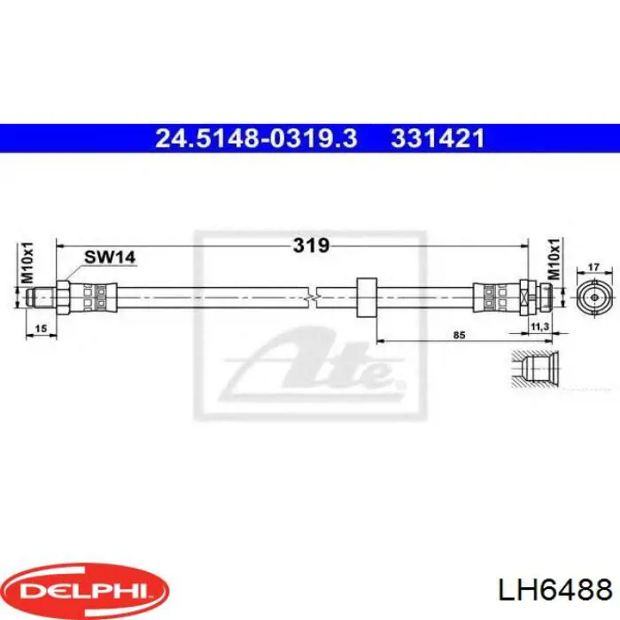 Передний левый тормозной шланг Ford 4659020