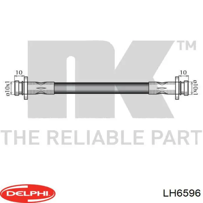 Задний тормозной шланг LH6596 Delphi