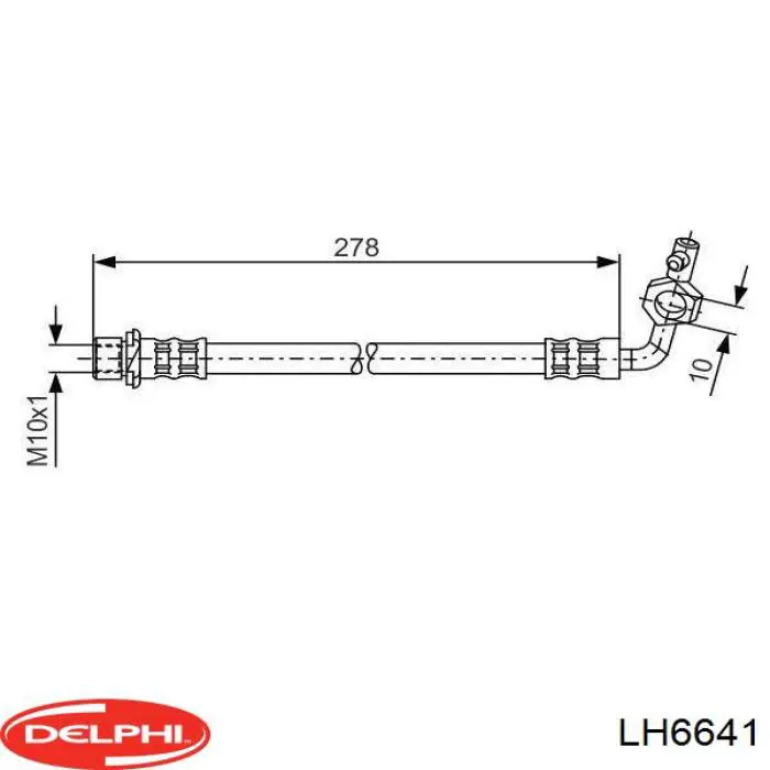 Шланг тормозной задний левый LH6641 Delphi