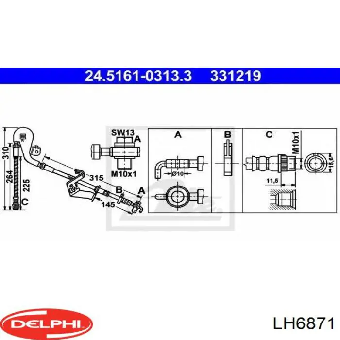 Тормозной шланг Adriauto 071243 цена, от 21.34 USD