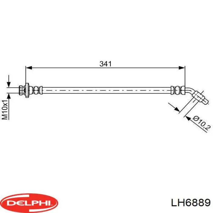 LH6889 Delphi шланг тормозной передний правый