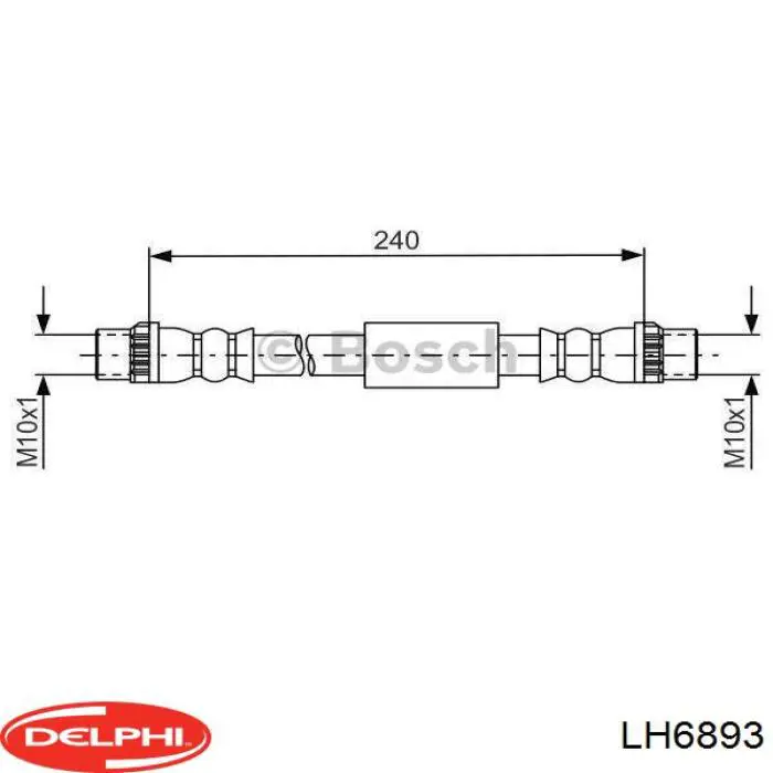 Tubo flexible de frenos trasero LH6893 Delphi