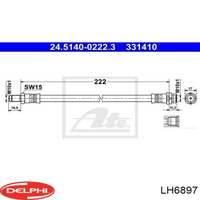 2700210SX Stellox Гибкая тормозная трубка задняя