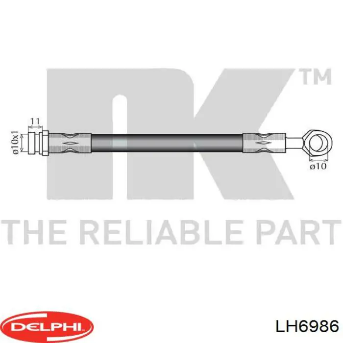 Купить LH6986 Delphi Шланг тормозной передний, правый