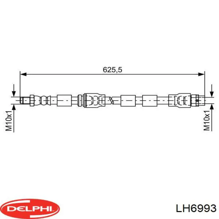 LH6993 Delphi шланг тормозной передний