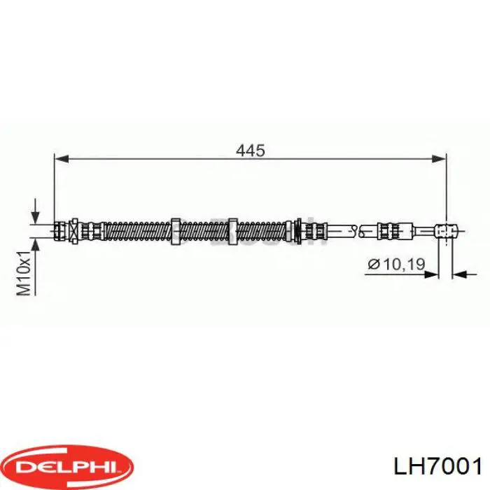 Шланг тормозной передний LH7001 Delphi