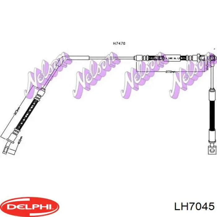 Шланг тормозной задний левый LH7045 Delphi