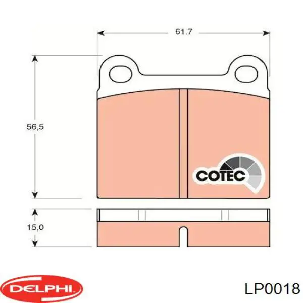LP0018 Delphi Колодки тормозные дисковые комплект