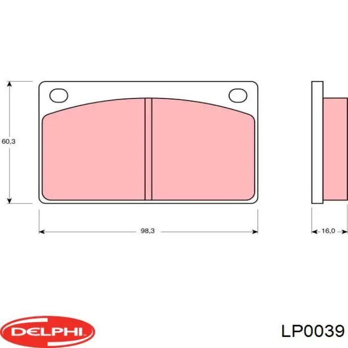 Передние тормозные колодки LP0039 Delphi