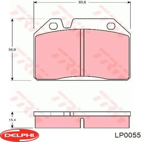 Передние тормозные колодки LP0055 Delphi