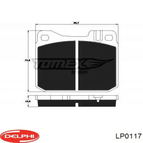 Колодки Delphi LP0117 цена, от 19.67 USD