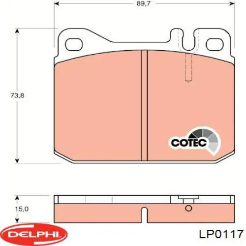 LP0117 Delphi колодки тормозные передние дисковые