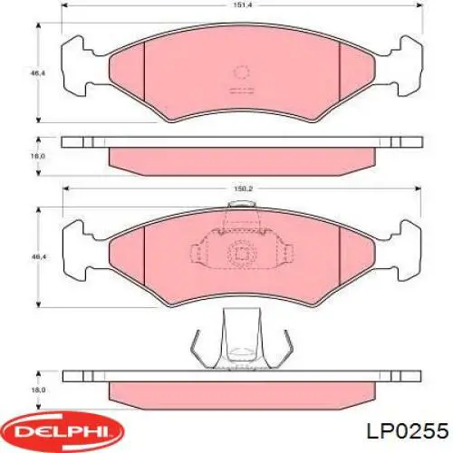 Передние тормозные колодки LP0255 Delphi