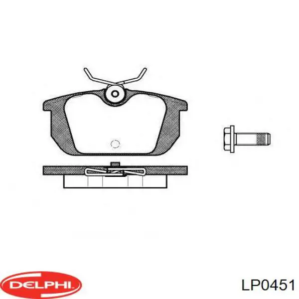 LP0451 Delphi колодки тормозные задние дисковые