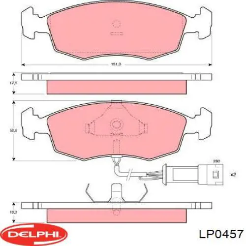 LP0457 Delphi колодки тормозные передние дисковые