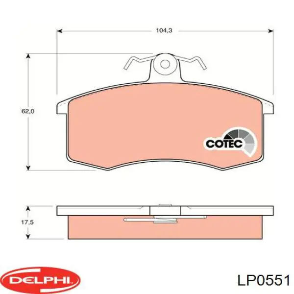 Купить LP0551 Delphi Колодки тормозные
