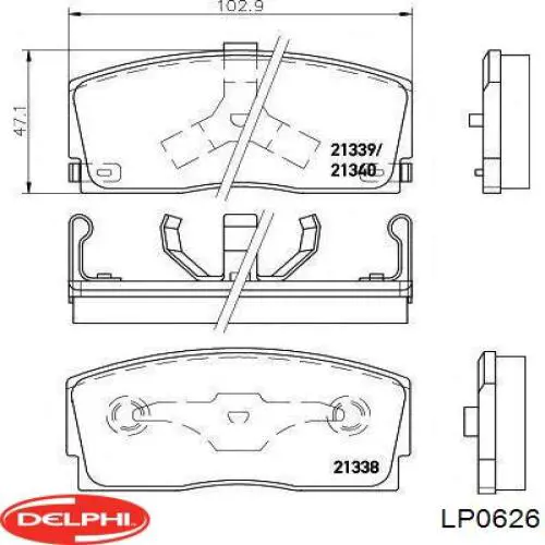 Pastillas de freno delanteras LP0626 Delphi