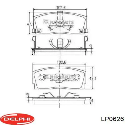 Колодки Delphi LP0626 цена, от 12.22 USD