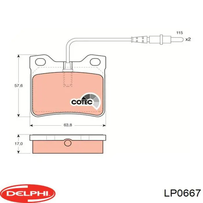 LP0667 Delphi Колодки тормозные дисковые комплект