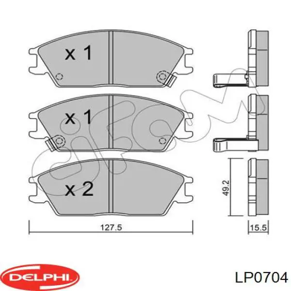 Передние тормозные колодки LP0704 Delphi