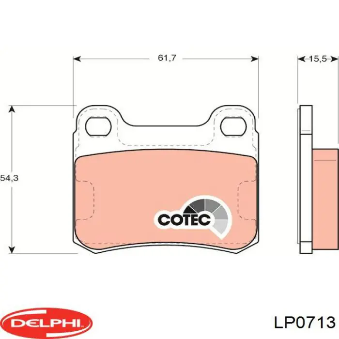 Задние тормозные колодки LP0713 Delphi