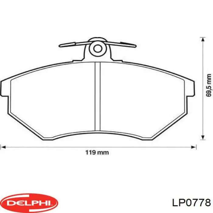 Передние тормозные колодки LP0778 Delphi