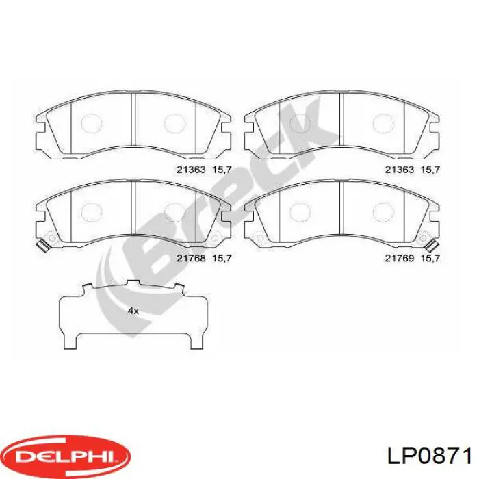 Колодки Delphi LP0871 цена, от 28.85 USD