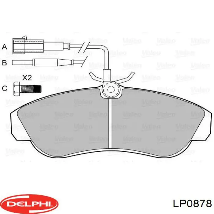 LP0878 Delphi колодки тормозные передние дисковые
