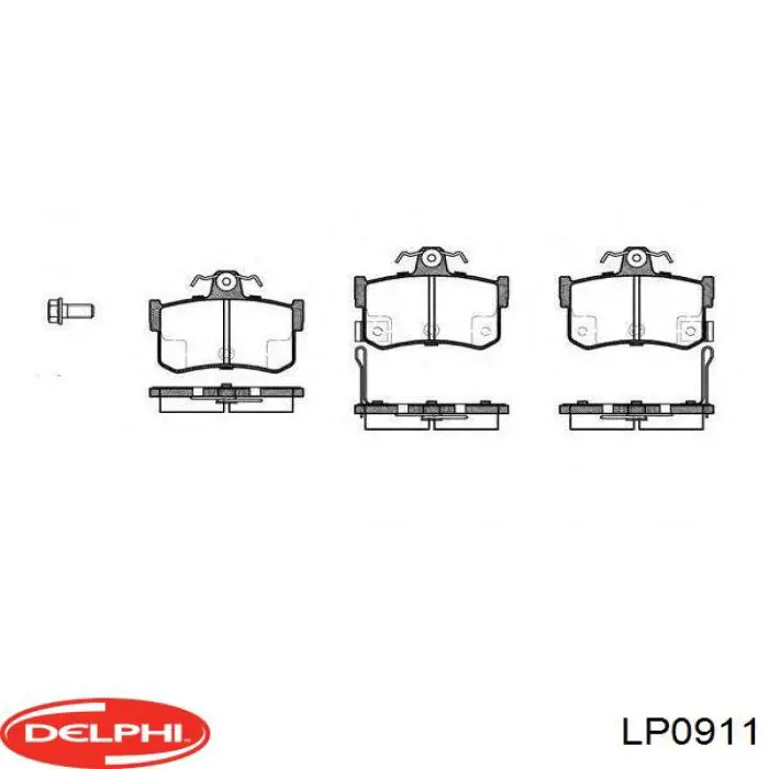 LP0911 Delphi колодки тормозные передние дисковые
