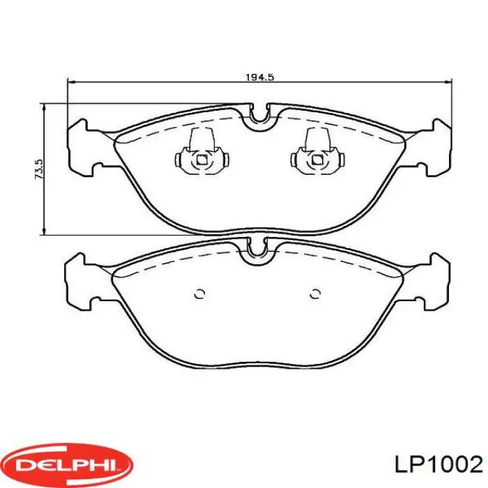LP1002 Delphi колодки тормозные передние дисковые