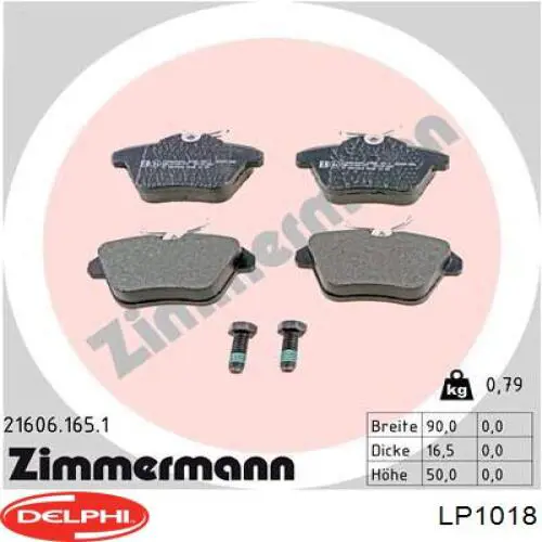 Колодки дисковые  Delphi LP1018 цена, от 20.28 USD