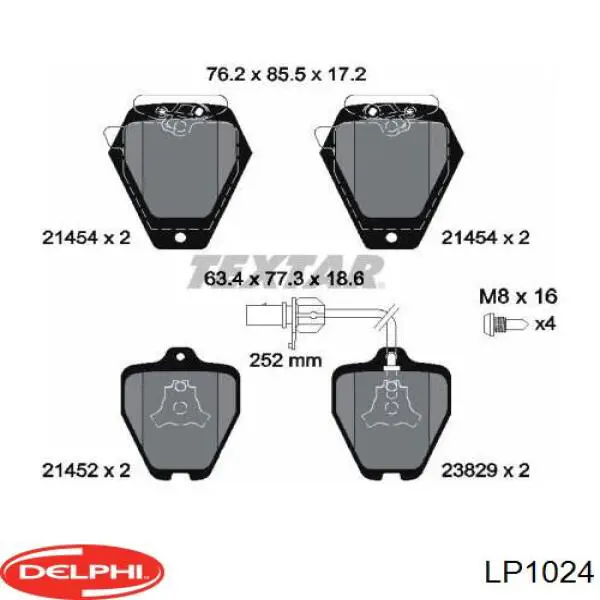 Купить LP1024 Delphi Колодки тормозные