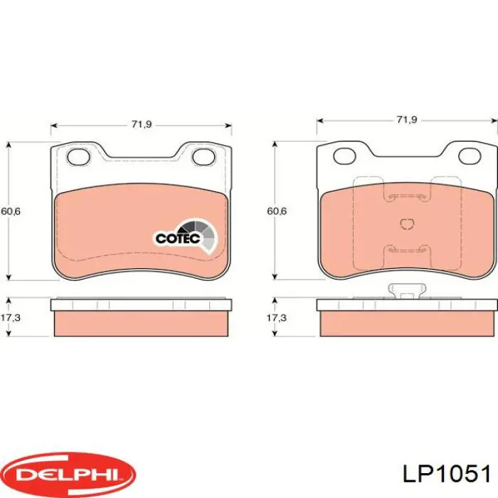 Передние тормозные колодки LP1051 Delphi