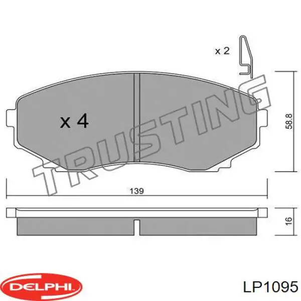 Передние тормозные колодки LP1095 Delphi