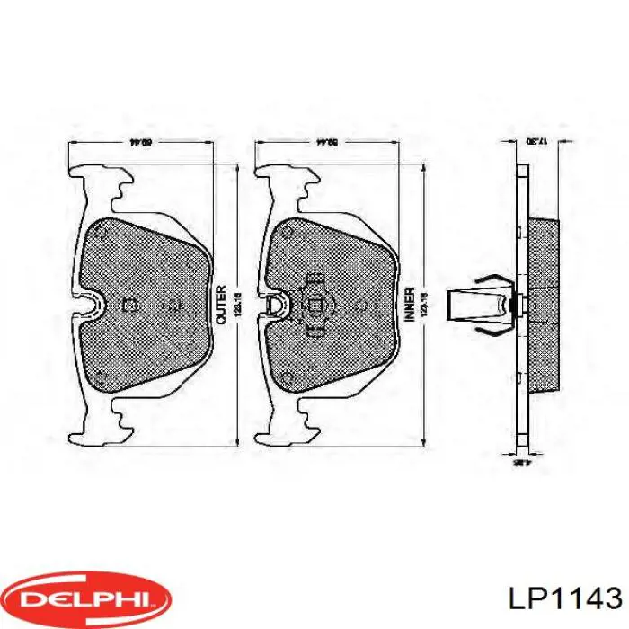 Задние дисковые колодки Delphi LP1143