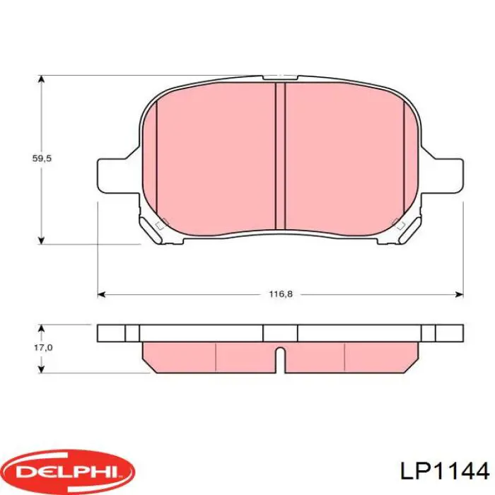 Передние тормозные колодки LP1144 Delphi