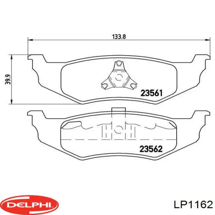 Колодки гальмові задні, дискові LP1162 Delphi