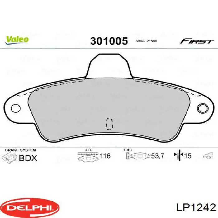 Колодки дисковые  Delphi LP1242 цена, от 21.17 USD