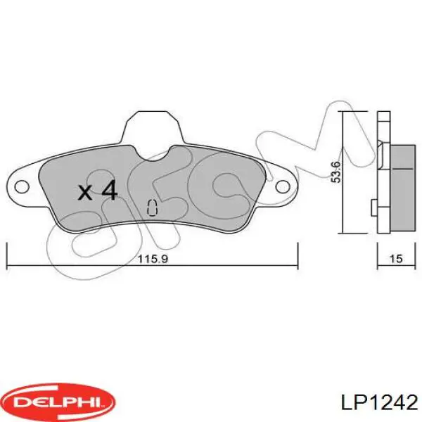 Купить LP1242 Delphi Колодки тормозные задние, дисковые
