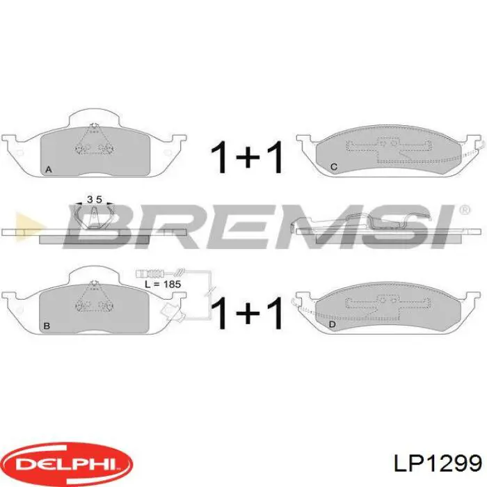 Тормозные колодки Delphi LP1299