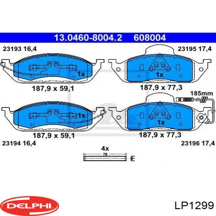 Колодки Delphi LP1299 цена, от 39.43 USD