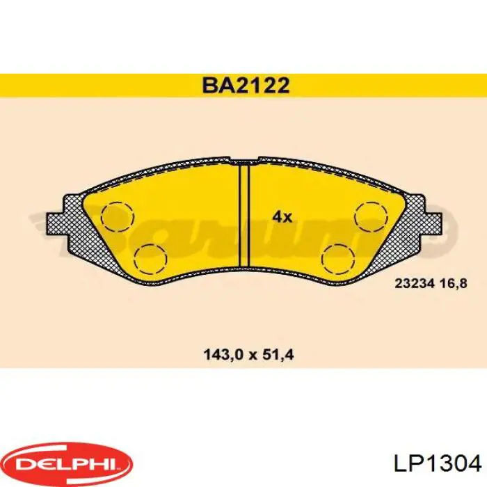 Передние тормозные колодки LP1304 Delphi